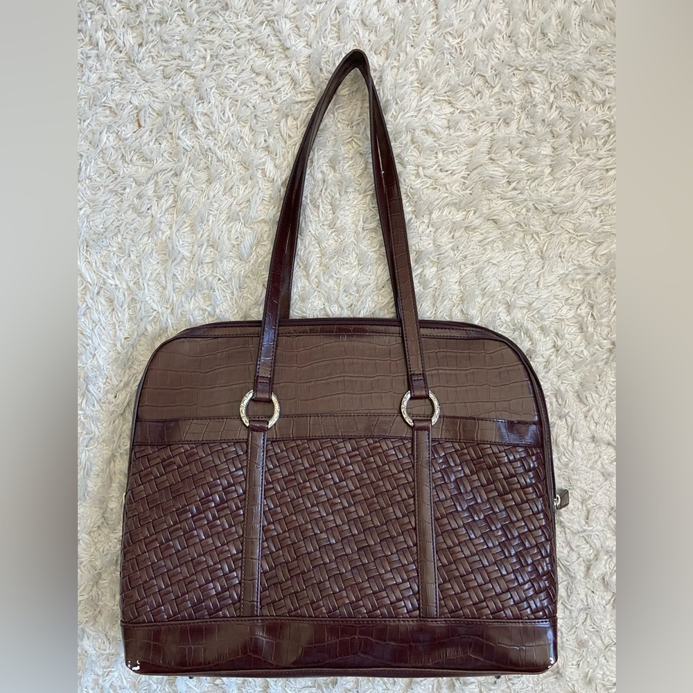 Cherry brown Clearwater Creek computer bag